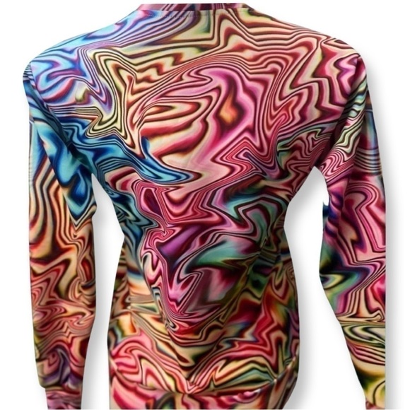 MR.1991INC & Miss Go Hypnotic Cat Longsleeve Blouse Size Small - Picture 2 of 7